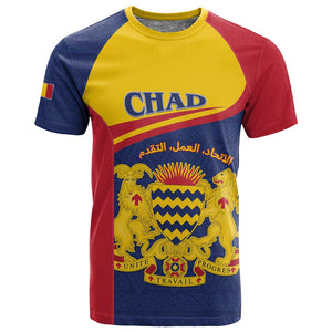 Afro Tchad Personalised T shirt Coat Of Arms - African Pattern