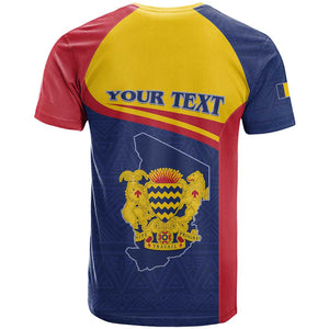 Afro Tchad Personalised T shirt Coat Of Arms - African Pattern
