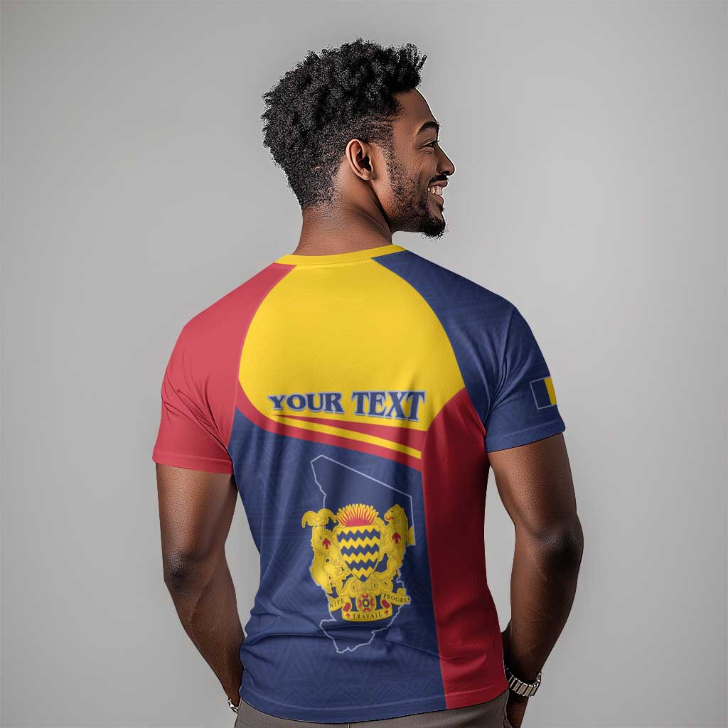 Afro Tchad Personalised T shirt Coat Of Arms - African Pattern