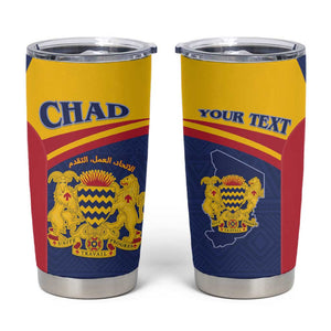 Afro Tchad Personalised Tumbler Cup Coat Of Arms - African Pattern