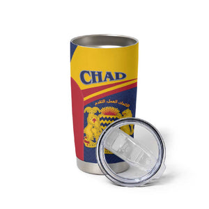 Afro Tchad Personalised Tumbler Cup Coat Of Arms - African Pattern