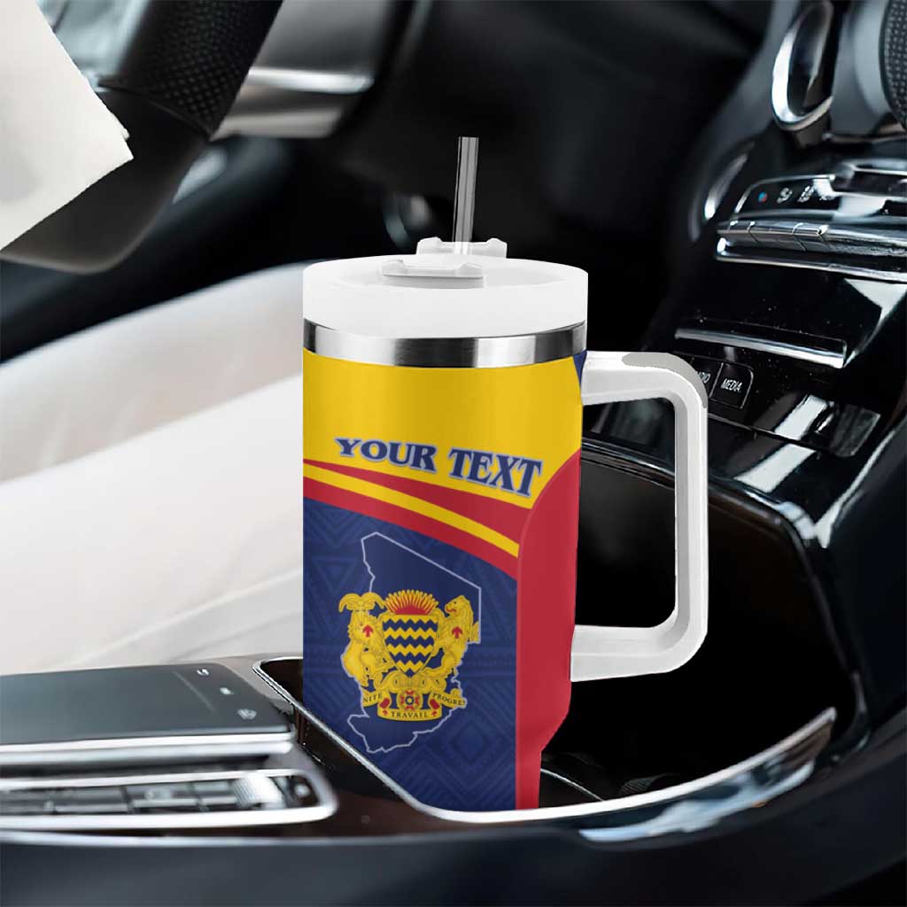Afro Tchad Personalised Tumbler With Handle Coat Of Arms - African Pattern