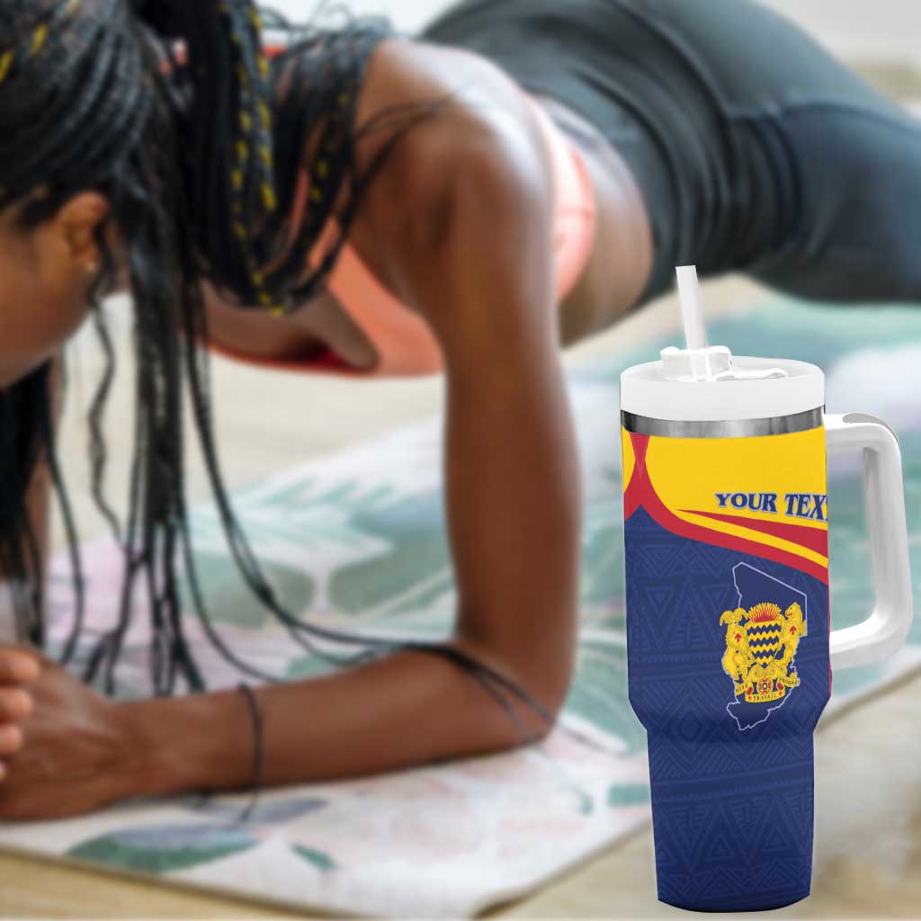 Afro Tchad Personalised Tumbler With Handle Coat Of Arms - African Pattern