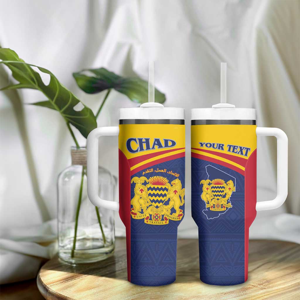 Afro Tchad Personalised Tumbler With Handle Coat Of Arms - African Pattern