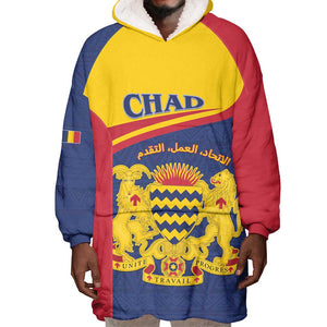 Afro Tchad Personalised Wearable Blanket Hoodie Coat Of Arms - African Pattern