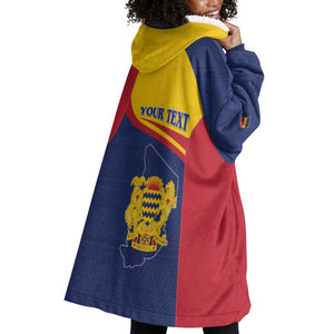 Afro Tchad Personalised Wearable Blanket Hoodie Coat Of Arms - African Pattern