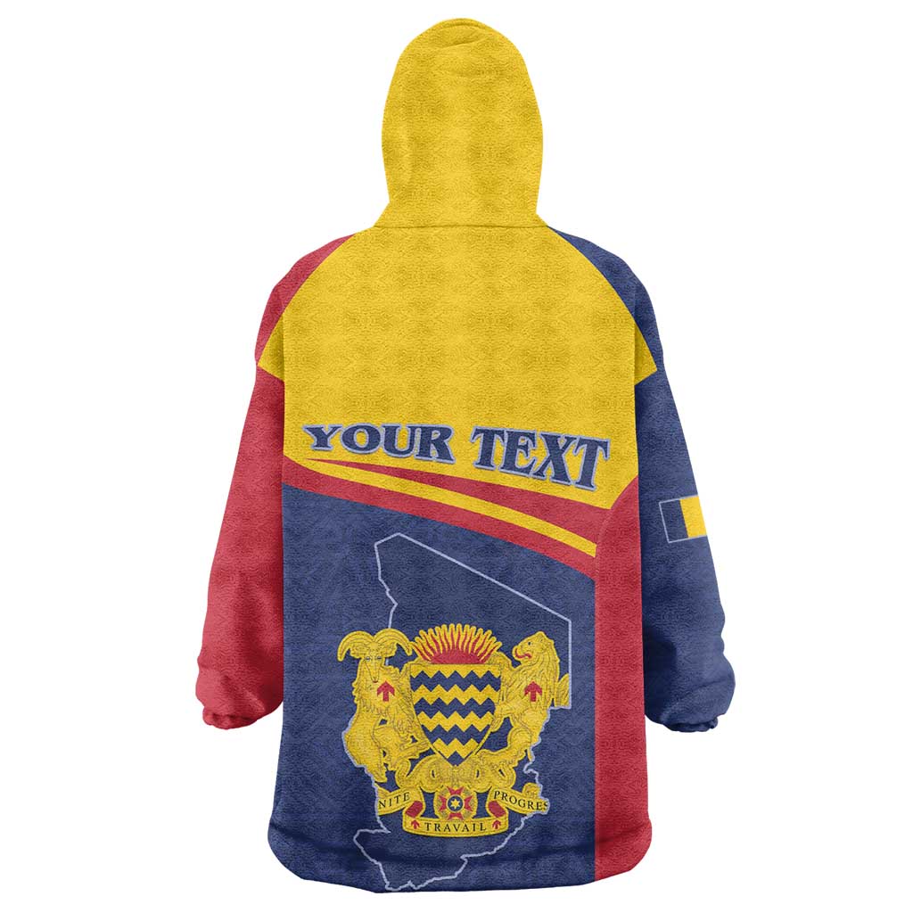 Afro Tchad Personalised Wearable Blanket Hoodie Coat Of Arms - African Pattern