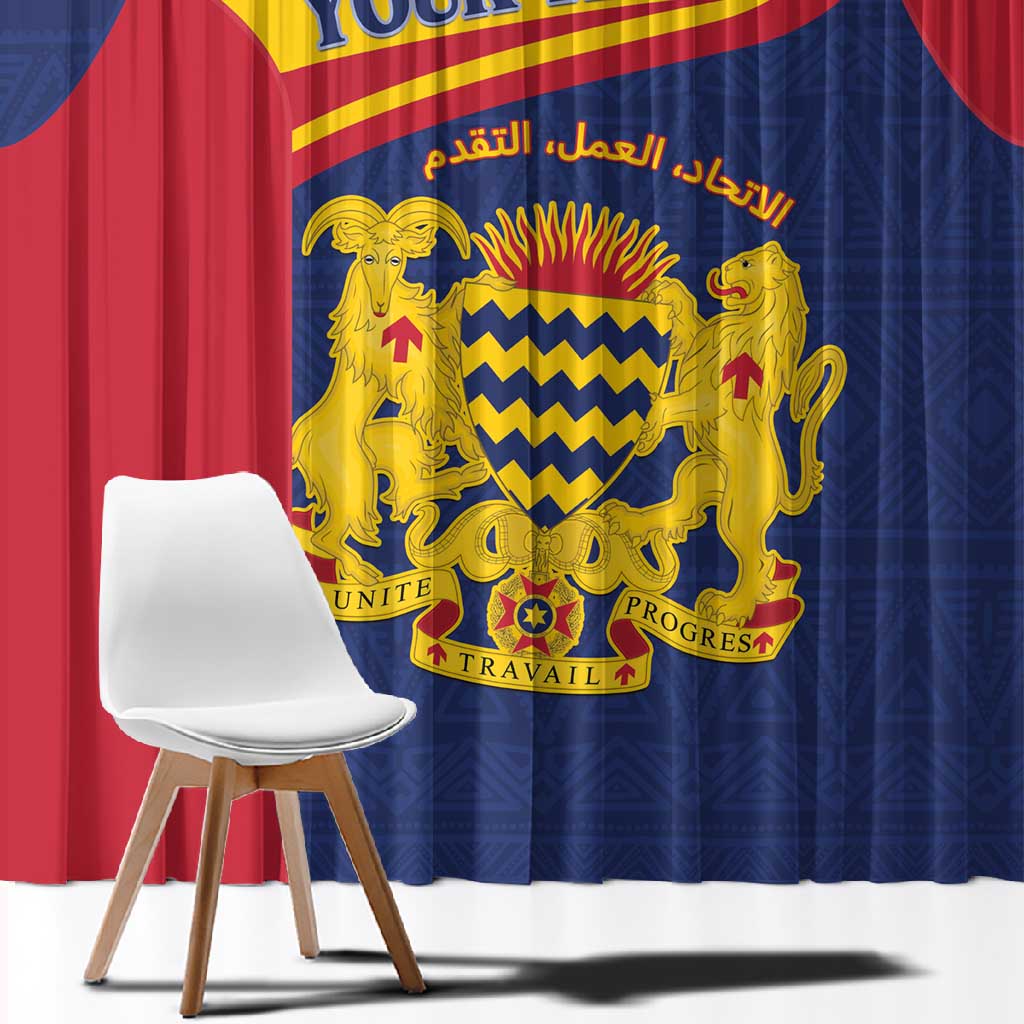 Afro Tchad Personalised Window Curtain Coat Of Arms - African Pattern