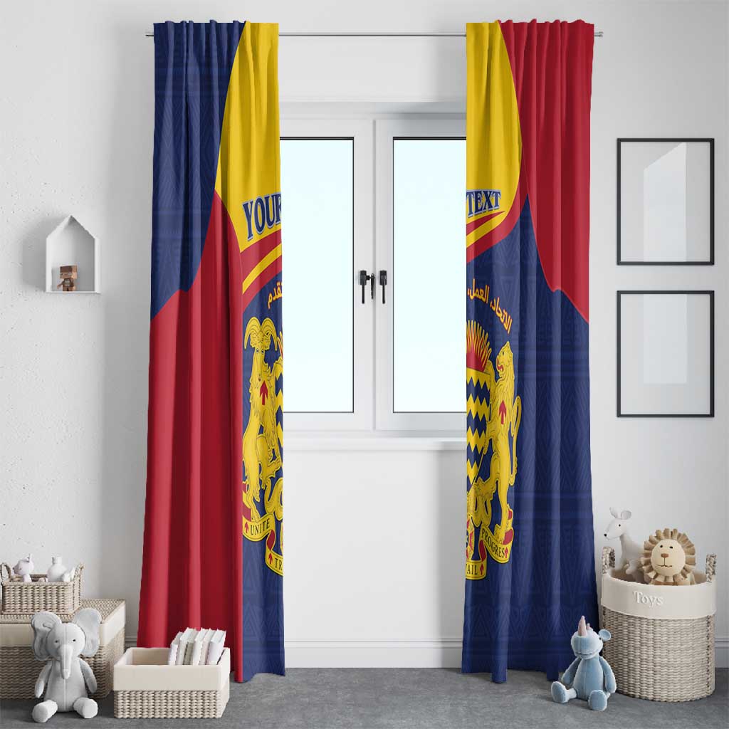 Afro Tchad Personalised Window Curtain Coat Of Arms - African Pattern