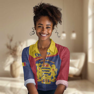 Afro Tchad Personalised Women Casual Shirt Coat Of Arms - African Pattern