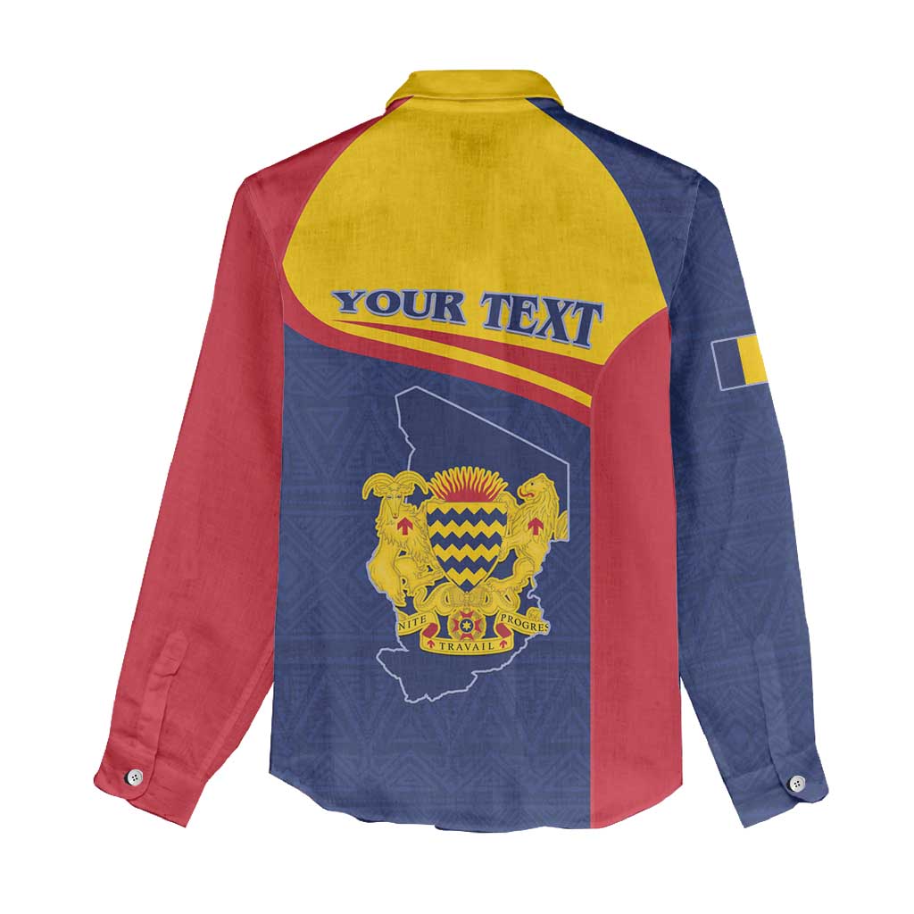 Afro Tchad Personalised Women Casual Shirt Coat Of Arms - African Pattern