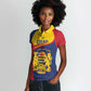 Afro Tchad Personalised Women Polo Shirt Coat Of Arms - African Pattern