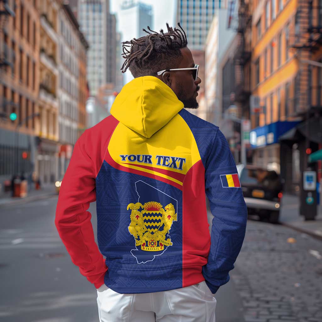 Afro Tchad Personalised Zip Hoodie Coat Of Arms - African Pattern