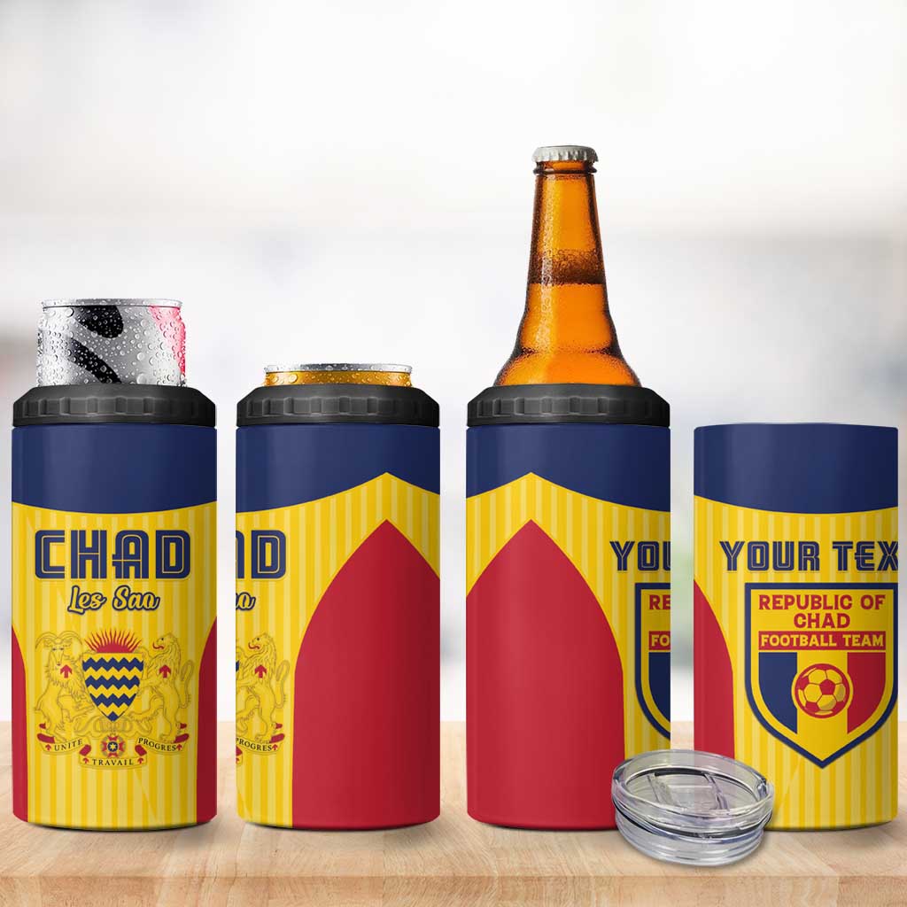 Custom Chad Football 4 in 1 Can Cooler Tumbler Go Champions