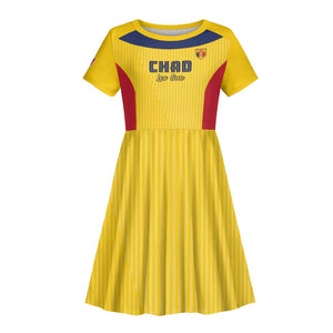 Custom Chad Football Kid Short Sleeve Dress Go Champions