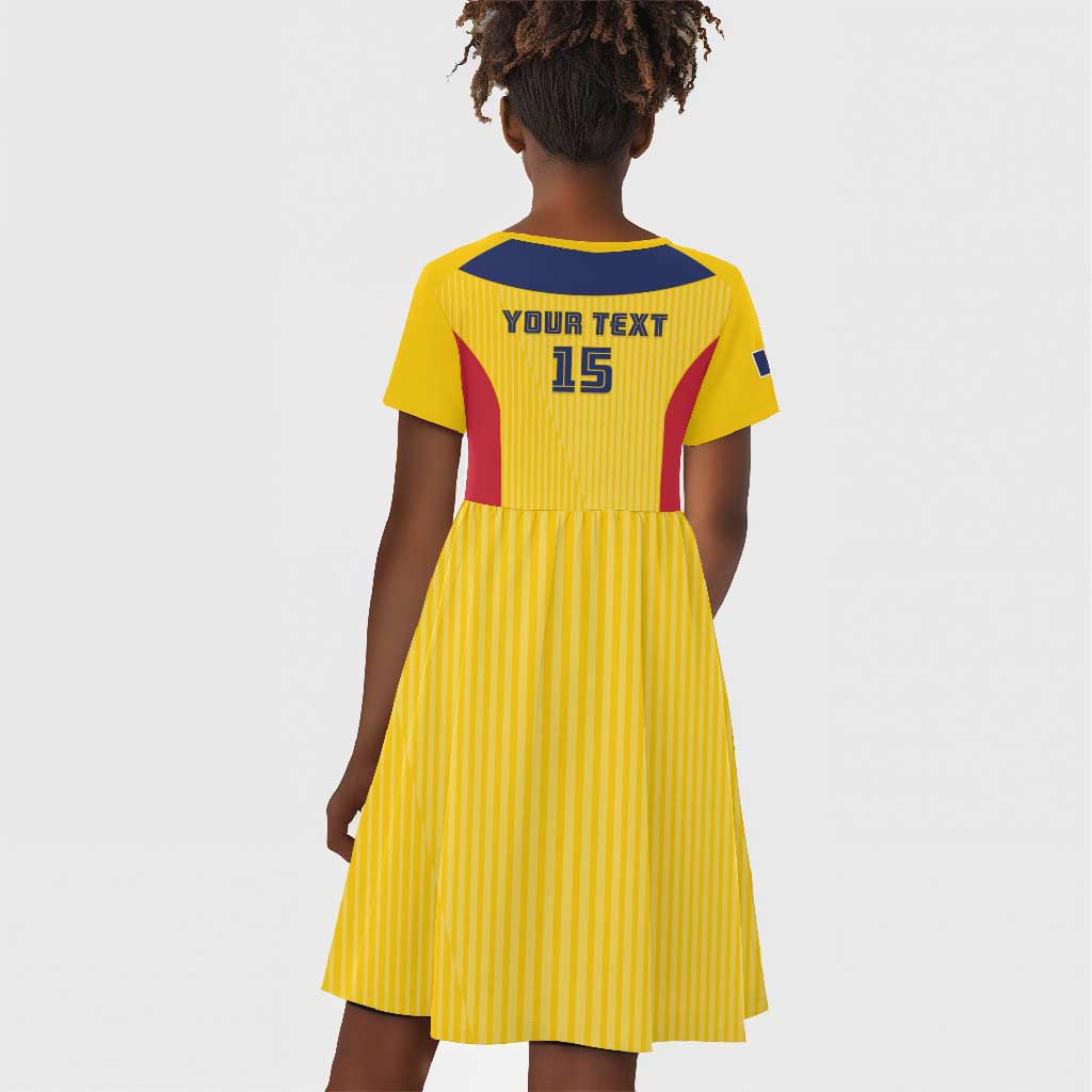 Custom Chad Football Kid Short Sleeve Dress Go Champions