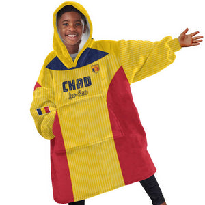 Custom Chad Football Kid Wearable Blanket Hoodie Go Champions
