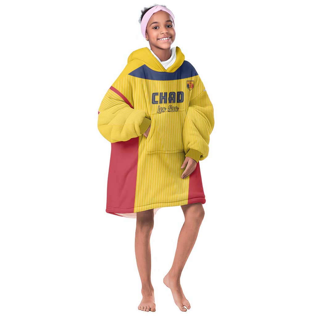 Custom Chad Football Kid Wearable Blanket Hoodie Go Champions