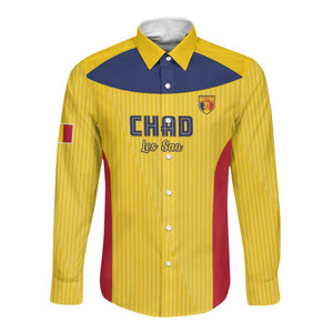 Custom Chad Football Long Sleeve Button Shirt Go Champions