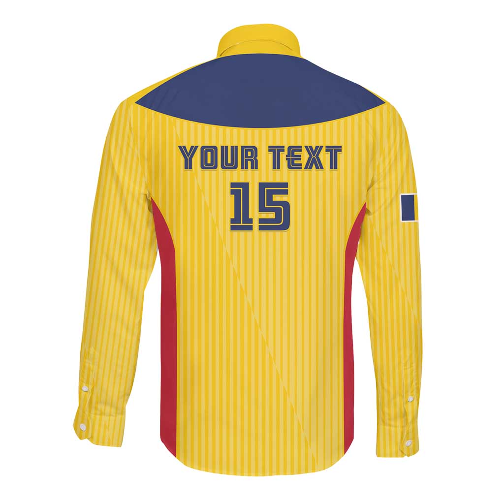 Custom Chad Football Long Sleeve Button Shirt Go Champions