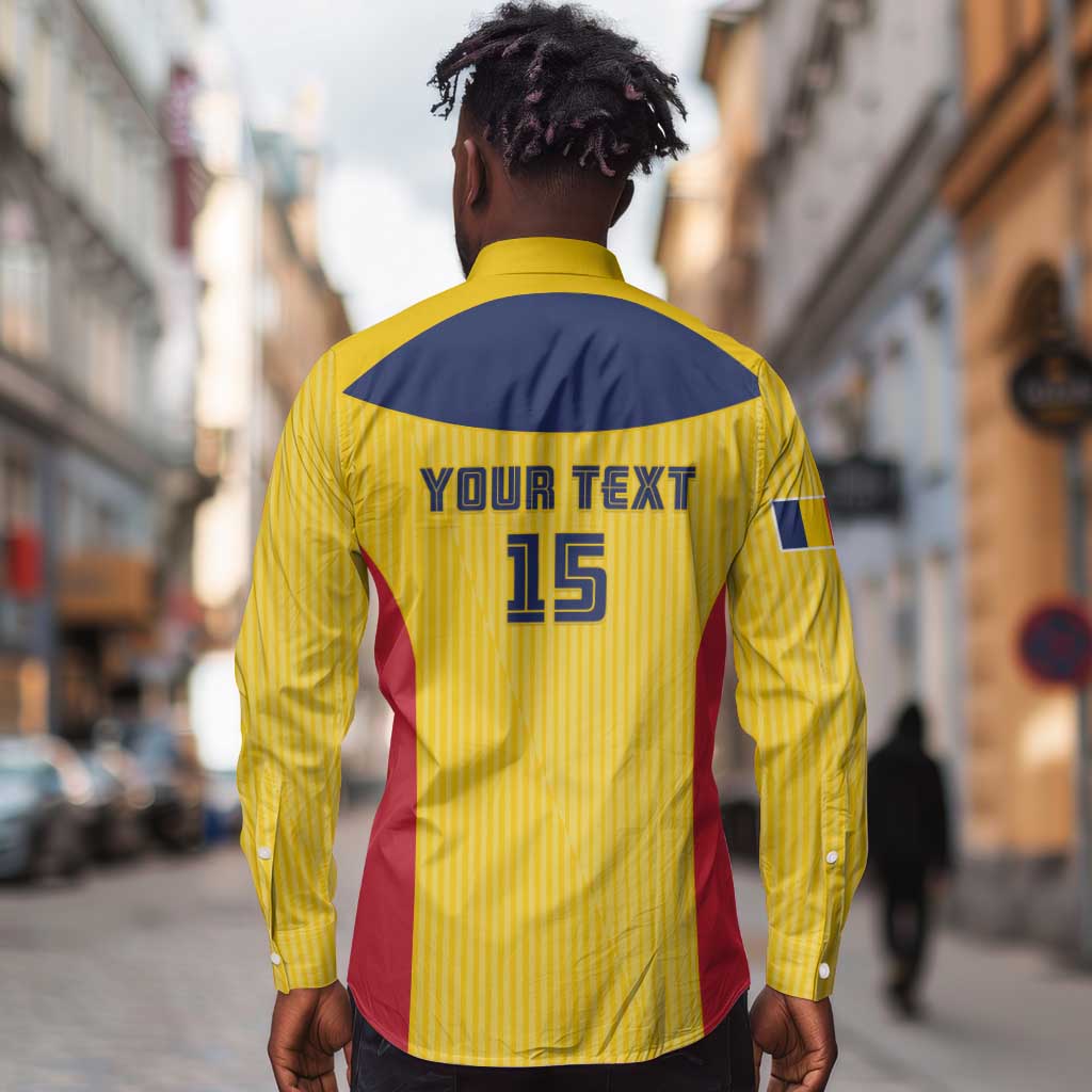 Custom Chad Football Long Sleeve Button Shirt Go Champions
