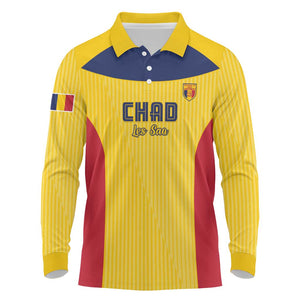 Custom Chad Football Long Sleeve Polo Shirt Go Champions