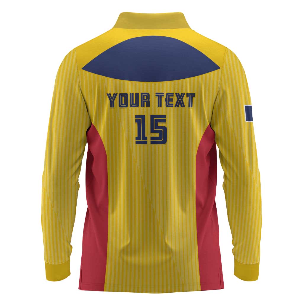 Custom Chad Football Long Sleeve Polo Shirt Go Champions