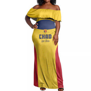 Custom Chad Football Off Shoulder Maxi Dress Go Champions