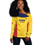 Custom Chad Football Off Shoulder Sweater Go Champions