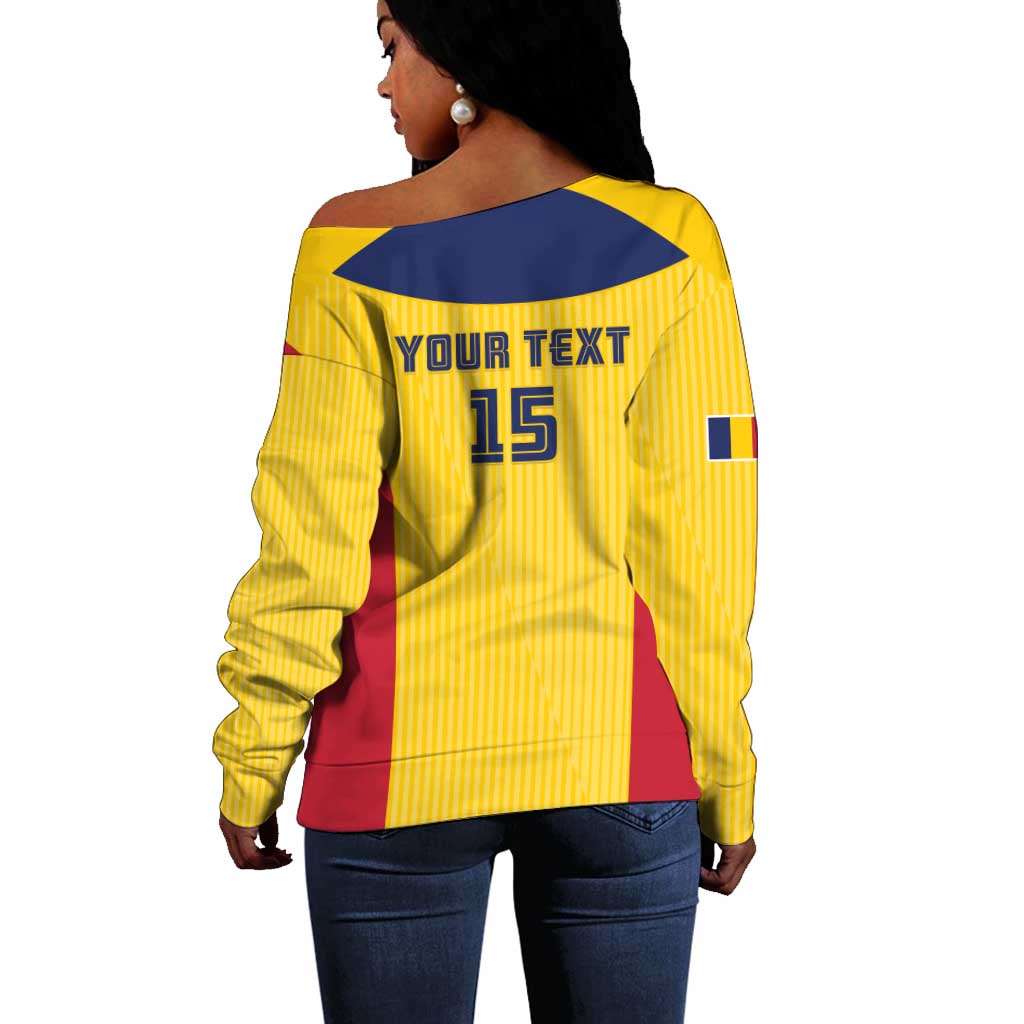 Custom Chad Football Off Shoulder Sweater Go Champions