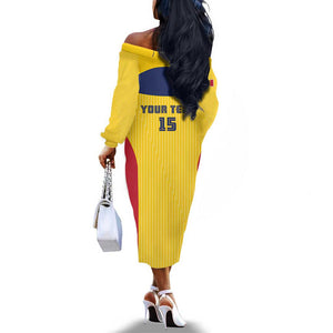 Custom Chad Football Off The Shoulder Long Sleeve Dress Go Champions
