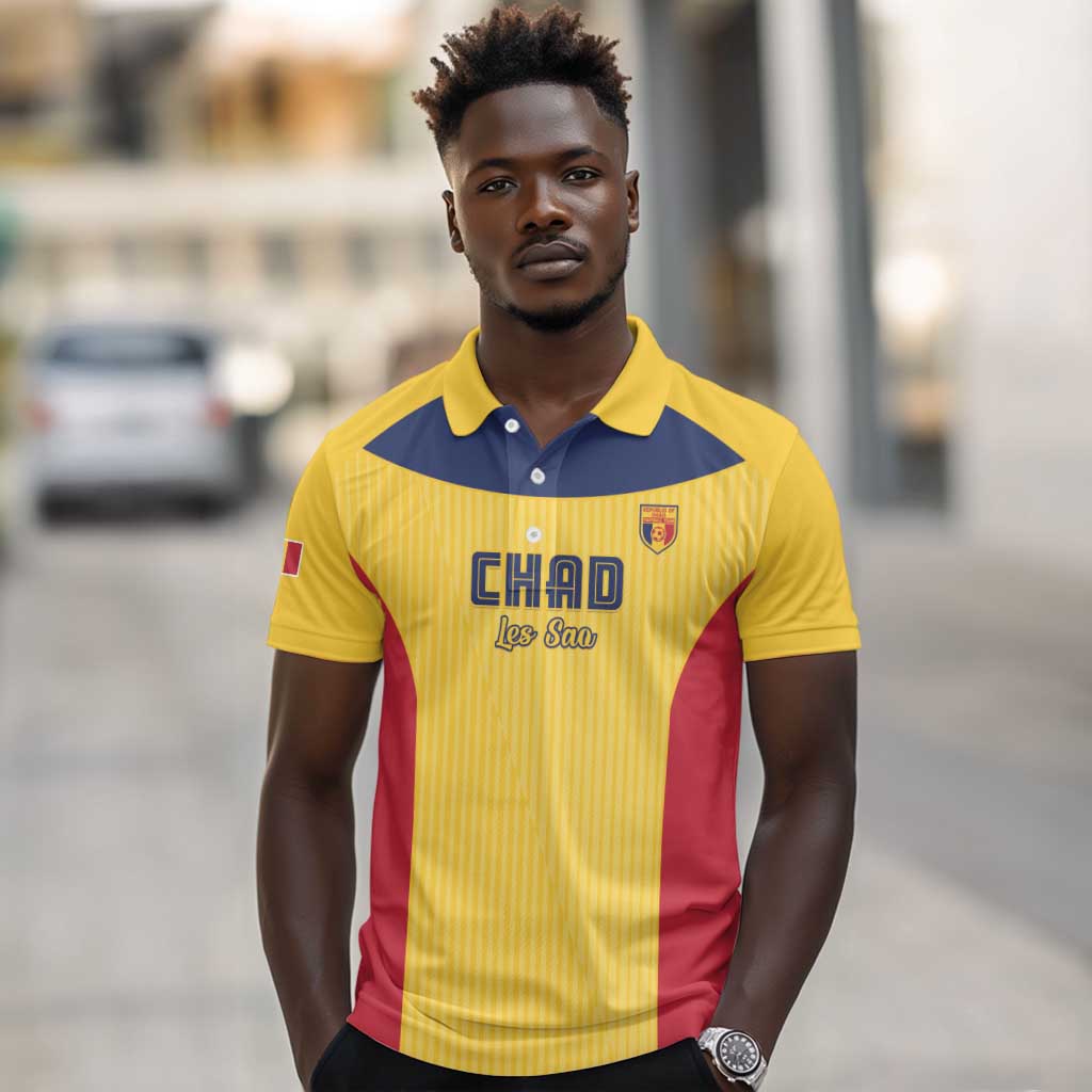Custom Chad Football Polo Shirt Go Champions