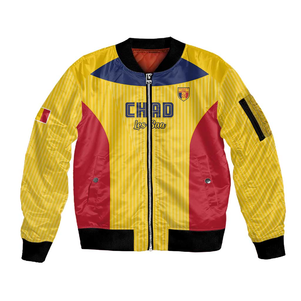 Custom Chad Football Sleeve Zip Bomber Jacket Go Champions