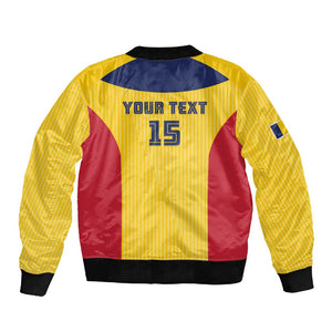 Custom Chad Football Sleeve Zip Bomber Jacket Go Champions