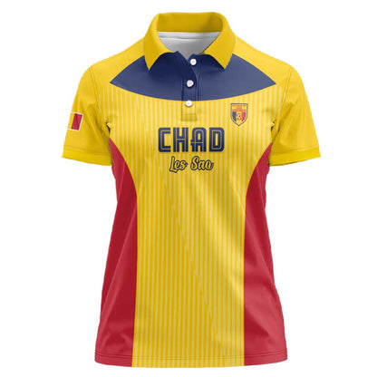 Custom Chad Football Women Polo Shirt Go Champions