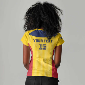 Custom Chad Football Women V-Neck T-Shirt Go Champions