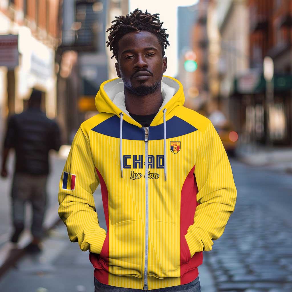 Custom Chad Football Zip Hoodie Go Champions