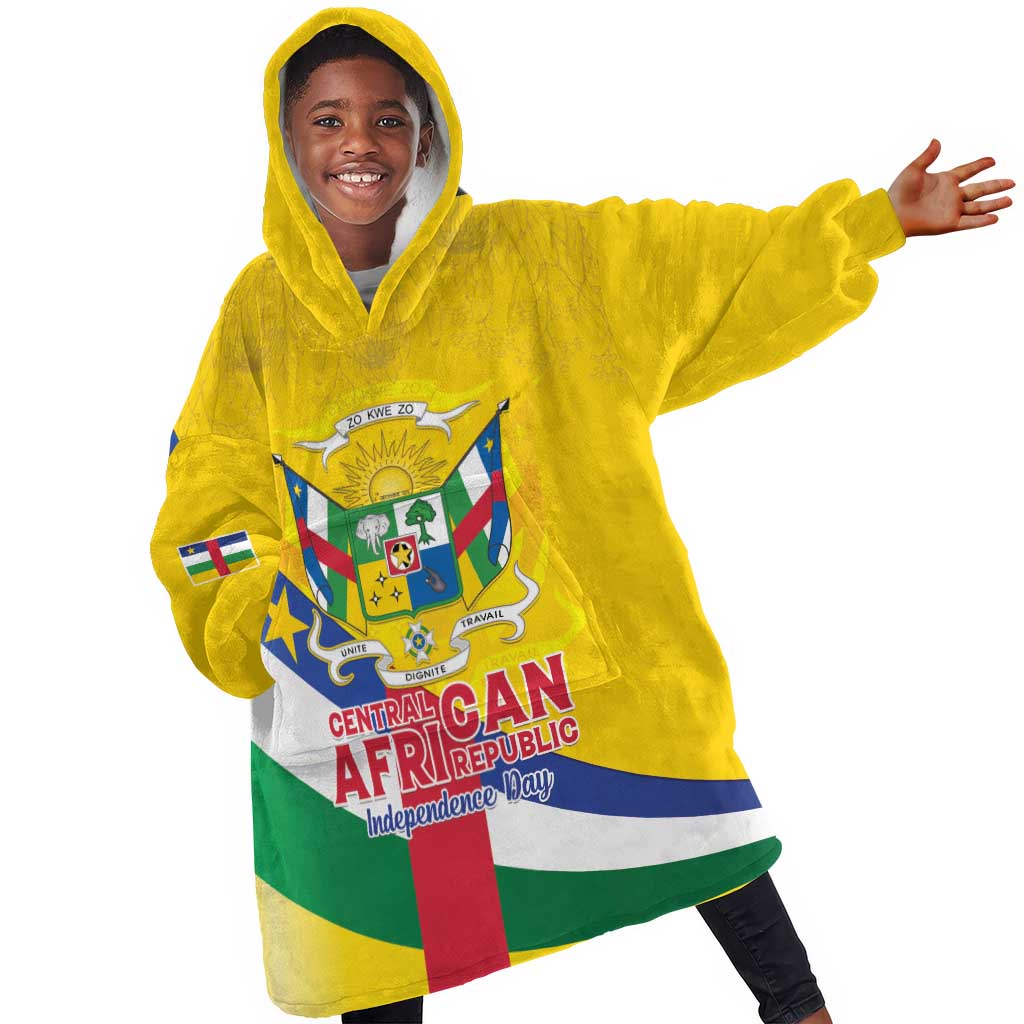 Personalised CAR Kid Wearable Blanket Hoodie Happy 65th Independence Day
