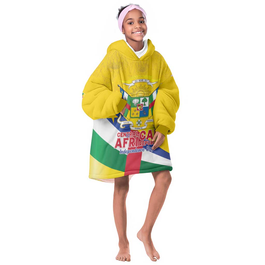 Personalised CAR Kid Wearable Blanket Hoodie Happy 65th Independence Day