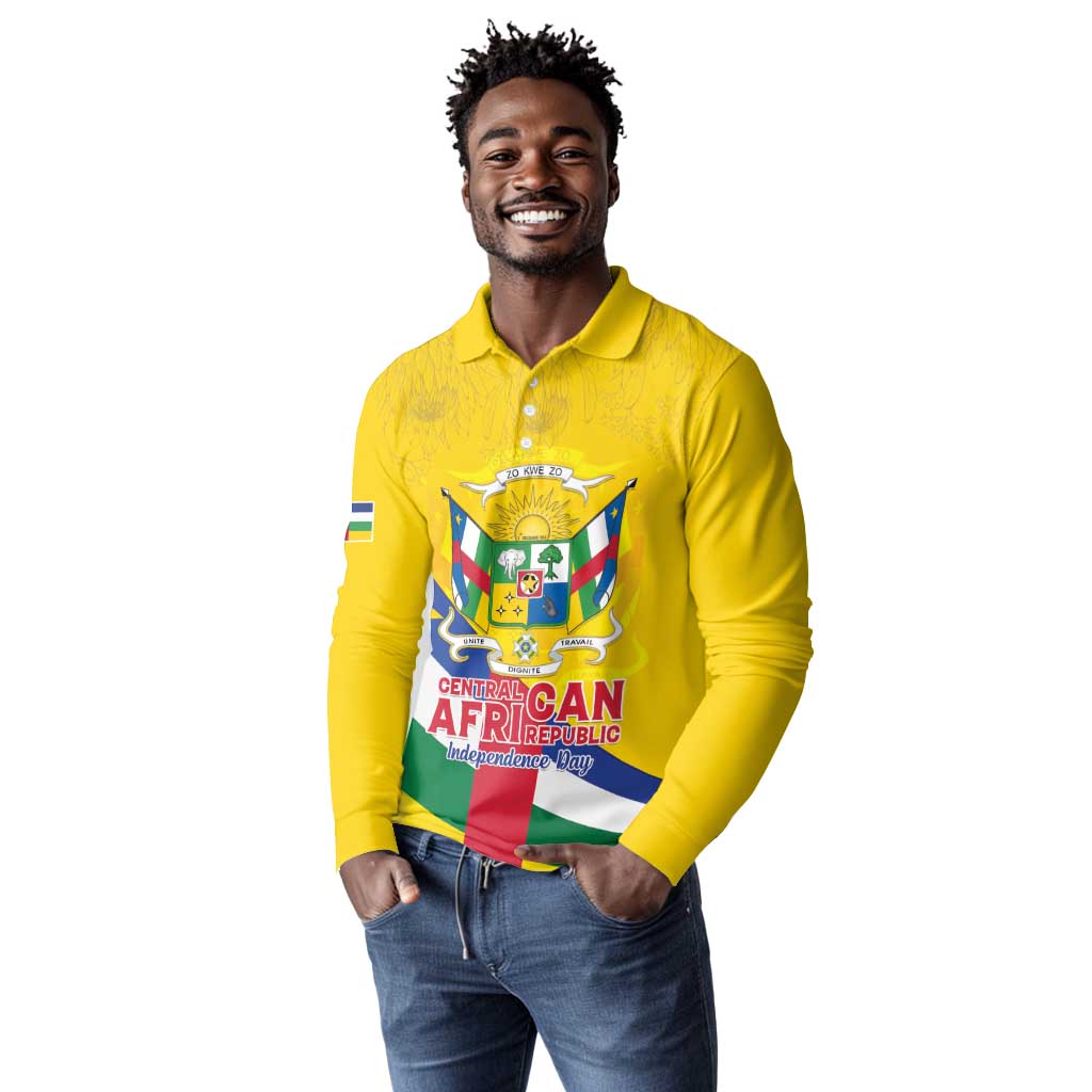 Personalised CAR Long Sleeve Polo Shirt Happy 65th Independence Day