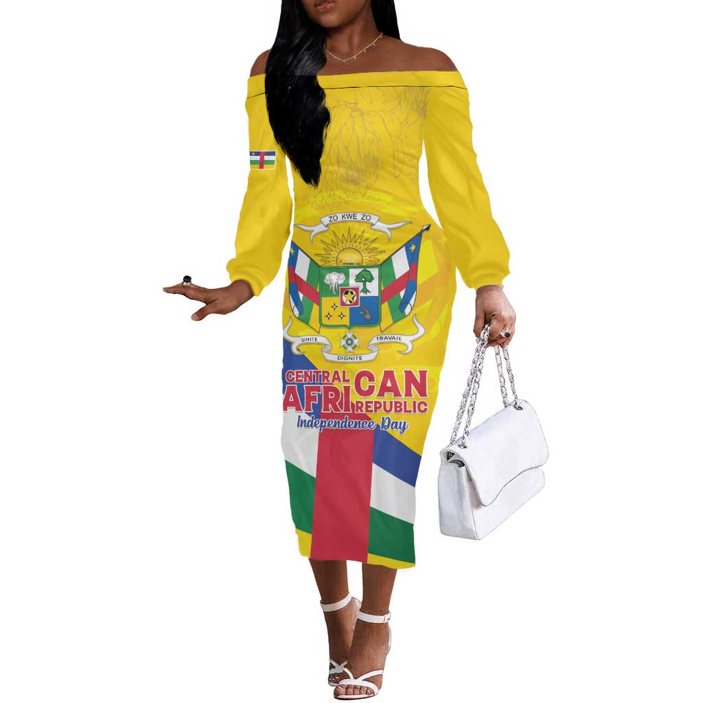 Personalised CAR Off The Shoulder Long Sleeve Dress Happy 65th Independence Day