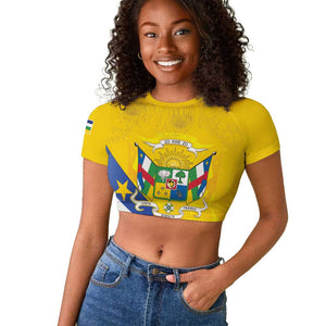 Personalised CAR Raglan Cropped T shirt Happy 65th Independence Day