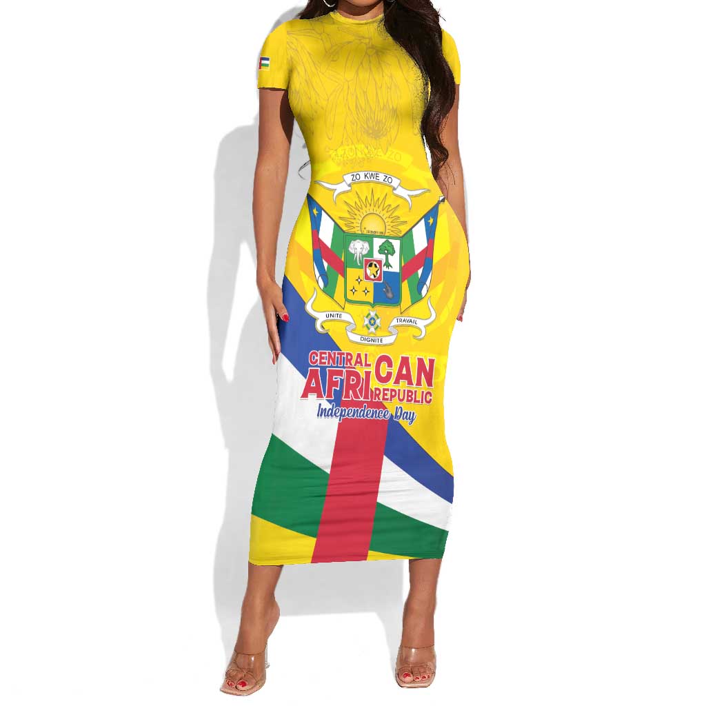 Personalised CAR Short Sleeve Bodycon Dress Happy 65th Independence Day