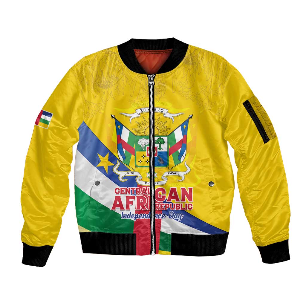 Personalised CAR Sleeve Zip Bomber Jacket Happy 65th Independence Day