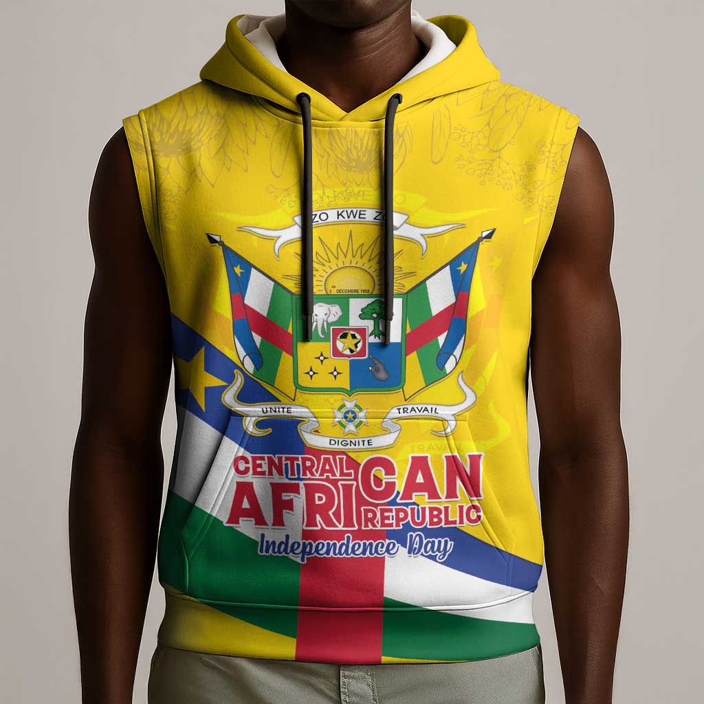 Personalised CAR Sleeveless Hoodie Happy 65th Independence Day - African Pride