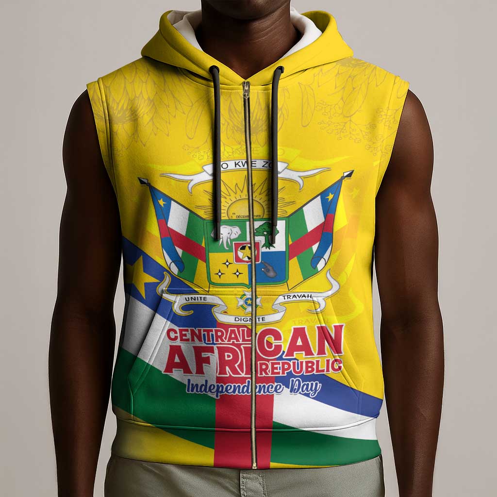 Personalised CAR Sleeveless Zip Hoodie Happy 65th Independence Day - African Pride