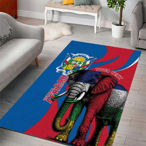 Personalised Central African Republic Elephant Area Rug Coat Of Arms With Map