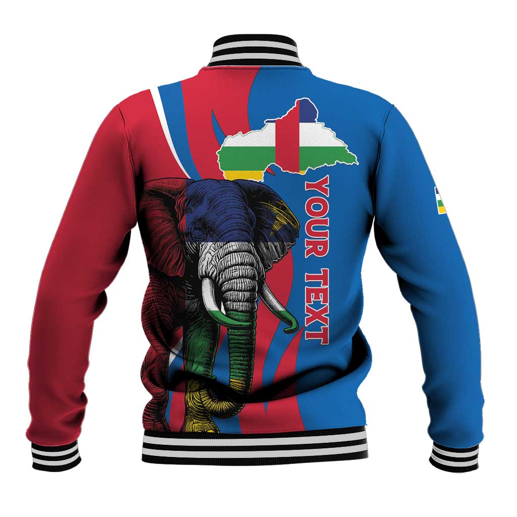 Personalised Central African Republic Elephant Baseball Jacket Coat Of Arms With Map