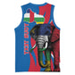 Personalised Central African Republic Elephant Basketball Jersey Coat Of Arms With Map - African Pride