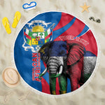 Personalised Central African Republic Elephant Beach Blanket Coat Of Arms With Map